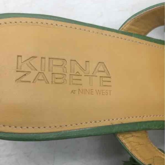 Kirna Zabete By Nine West Womens Green Slip-On Kitten Heel Slide Sandals Size 9M - Picture 4 of 5